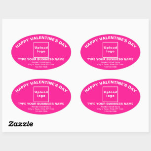 Business Valentine Greeting on Pink Oval Sticker