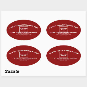 Business Valentine Greeting on Red Oval Sticker