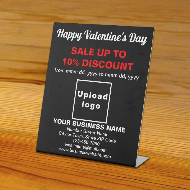 Business Valentine Sale on Black Pedestal Sign (Business Valentine sale on black pedestal sign. Signage to attract more customers.)