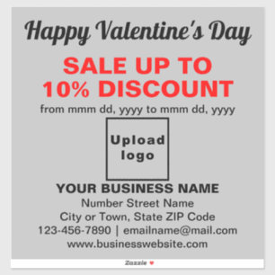 Business Valentine Sale on Grey Vinyl Sticker