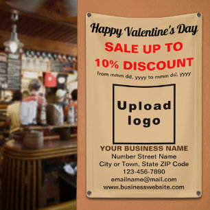 Business Valentine Sale on Light Brown Banner