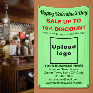 Business Valentine Sale on Light Green Banner