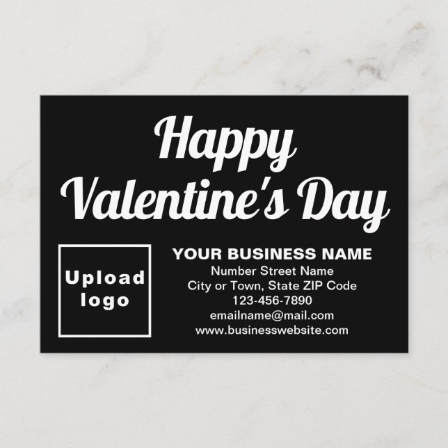 Business Valentine Small Black Flat Greeting Card (Front)