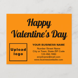 Business Valentine Small Orange Colour Flat Holiday Card
