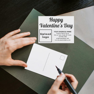 Business Valentine White Holiday Postcard
