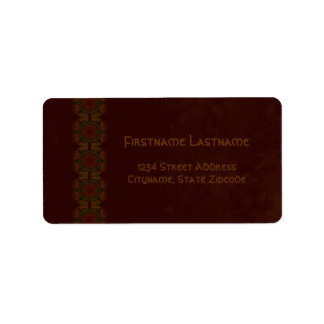Business Vintage Fractal Polygons Brown v2 Label