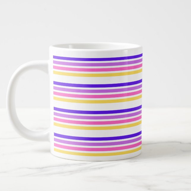 Business Violet Stripe Tea Coffee Specialty Mug (Left)
