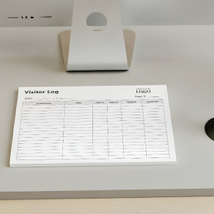 Business Visitor Log Book Professional Tear-Off Notepad