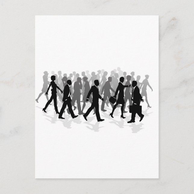 Business walking crowd rushing people postcard (Front)