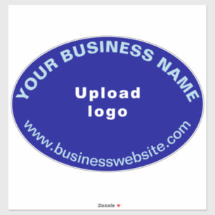 Business Website on Blue Large Oval Shape Vinyl