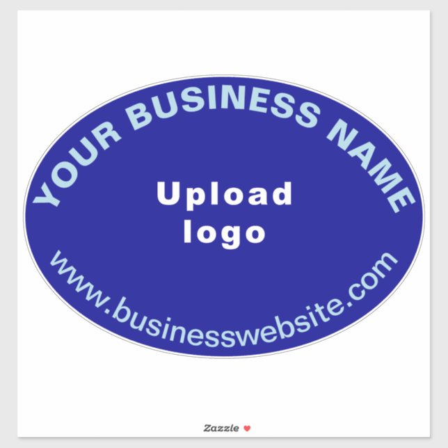 Business Website on Blue Large Oval Shape Vinyl (Sheet)
