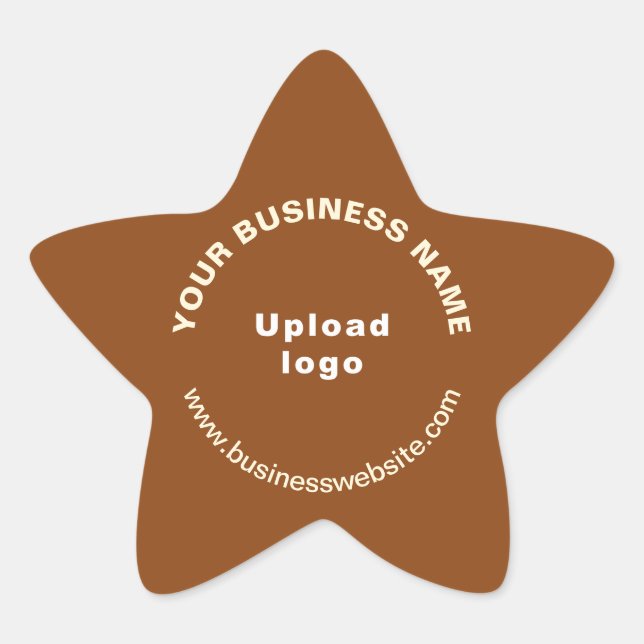 Business Website on Brown Star Shape Sticker (Front)