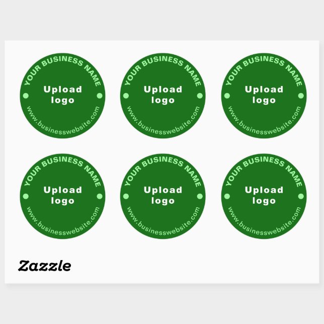 Business Website on Green Round Sticker (Sheet)