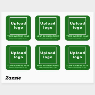 Business Website on Green Square Sticker