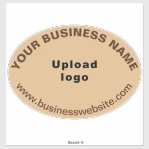 Business Website on Light Brown Large Oval Vinyl