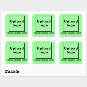 Business Website on Light Green Square Sticker