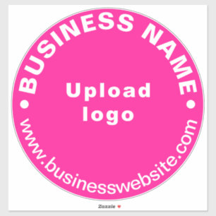 Business Website on Pink Large Round Vinyl Sticker
