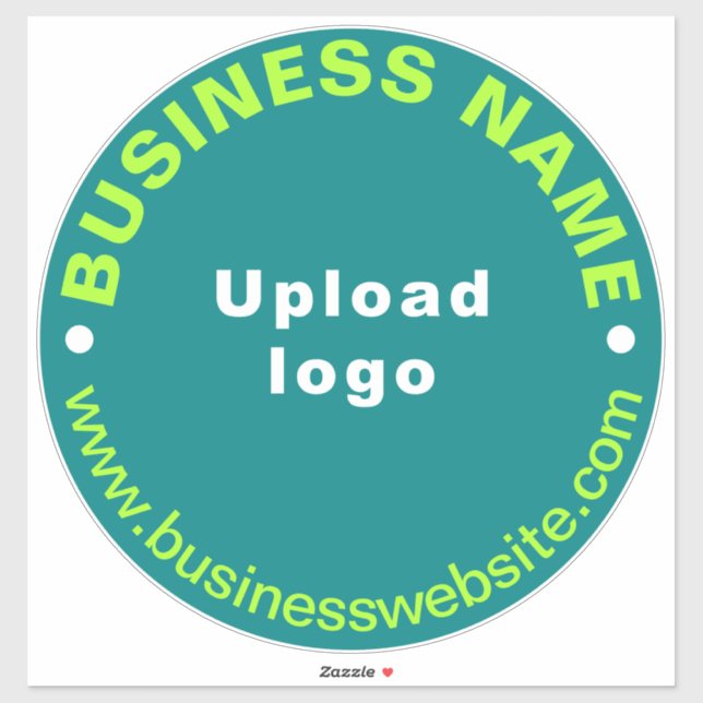 Business Website on Teal Green Large Round Vinyl (Sheet)