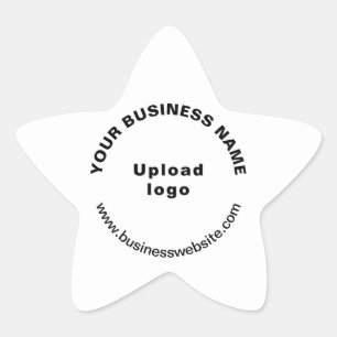 Business Website on White Star Shape Sticker
