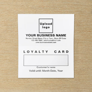 Business White Folded Loyalty Card