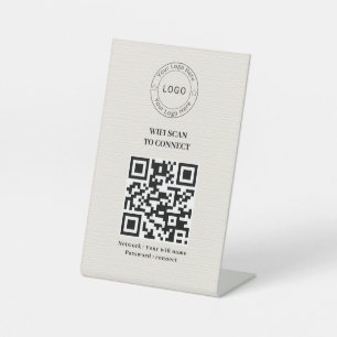 Business Wifi Network QR Code Personalized Pedestal Sign