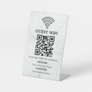 Business Wifi Network QR Code Personalized Pedestal Sign