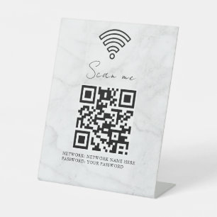 Business Wifi Network QR Code Personalized Pedestal Sign