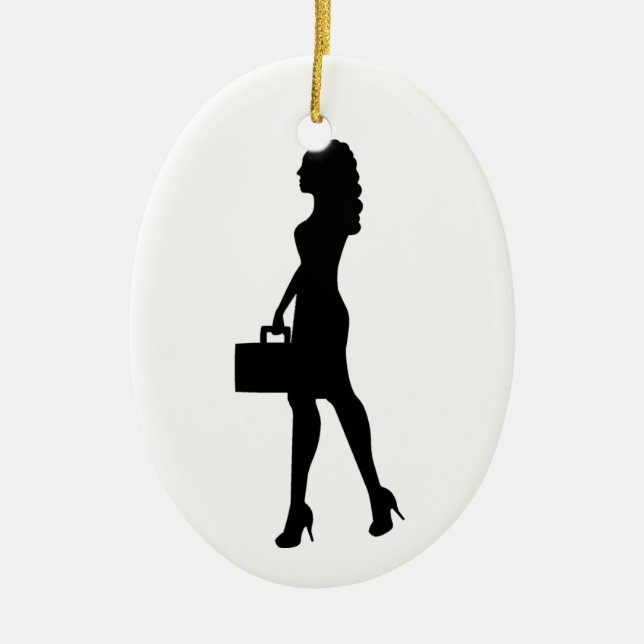 Business Woman Ceramic Ornament (Front)