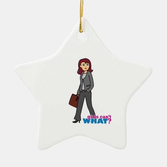 Business Woman Ceramic Ornament (Front)