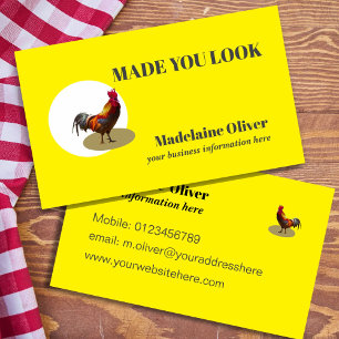 Business Yellow Chicken Made You Look Card