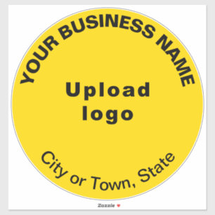 Business Yellow Colour Round Shape Vinyl Sticker