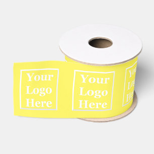 Business Yellow Your Logo Here Template Grosgrain Ribbon