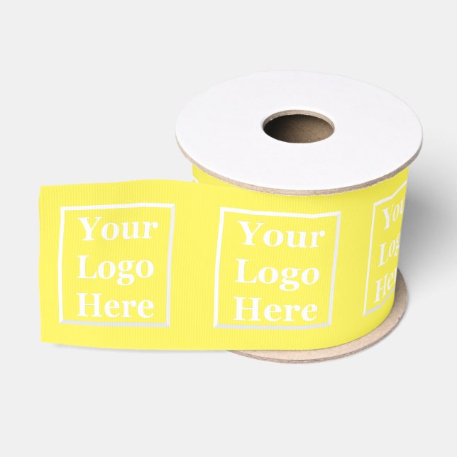 Business Yellow Your Logo Here Template Grosgrain Ribbon (Spool)