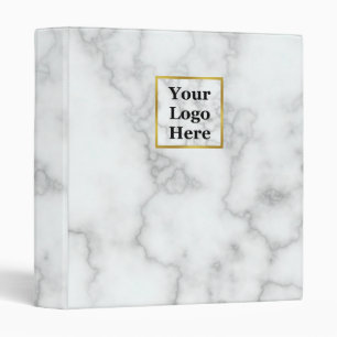 Business Your Logo Here Faux White Marble Template Binder