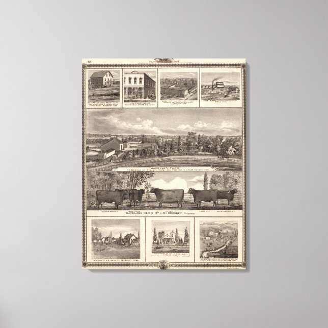 Businesses, residences, Cedar County Canvas Print (Front)