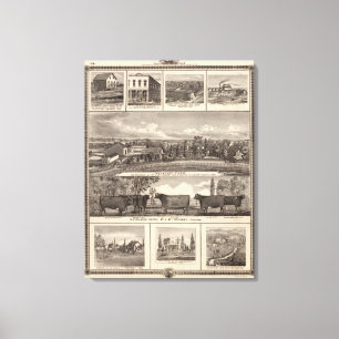 Businesses, residences, Cedar County Canvas Print
