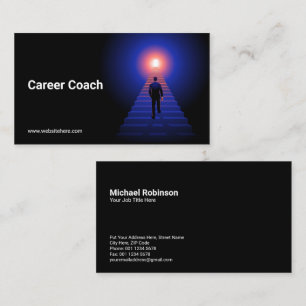 Businessman Climbing Stairs Concept Conceptual Business Card