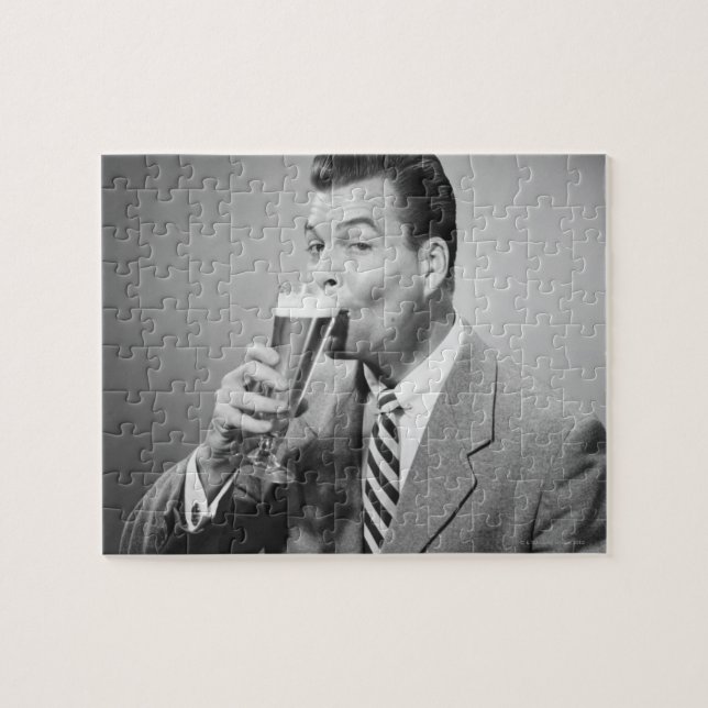 Businessman Drinking Beer Jigsaw Puzzle (Horizontal)
