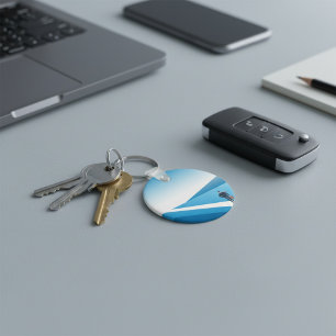 Businessman Looking Toward Future Path Keychain