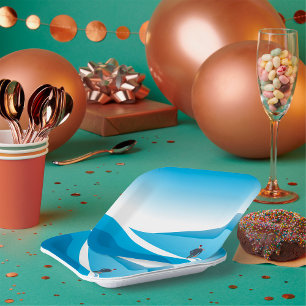 Businessman Looking Toward Future Path Paper Plate