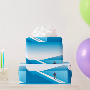 Businessman Looking Toward Future Path Wrapping Paper