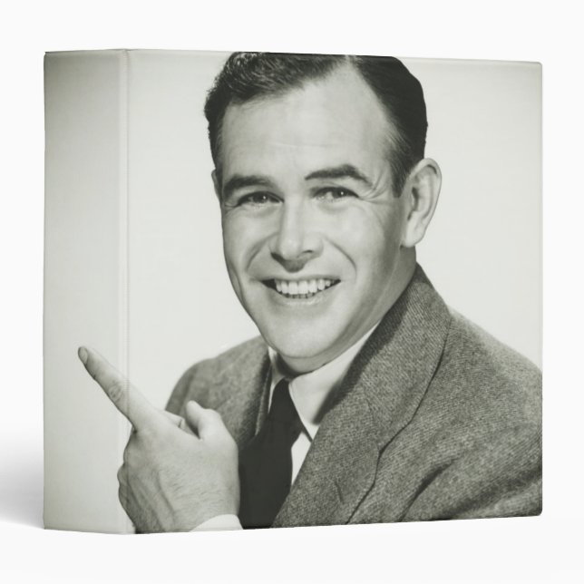 Businessman Pointing Binder (Front/Spine)