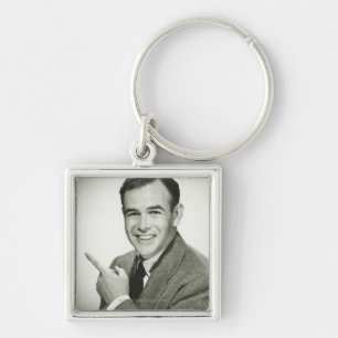 Businessman Pointing Keychain