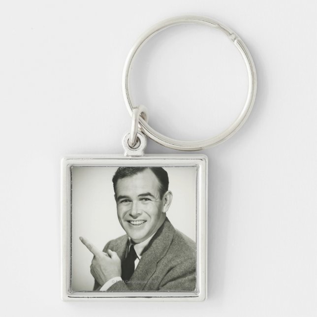 Businessman Pointing Keychain (Front)