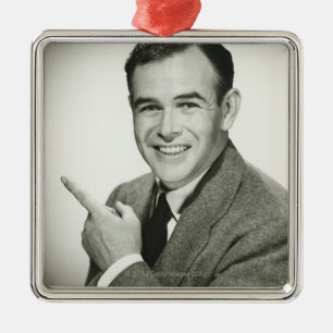 Businessman Pointing Metal Ornament