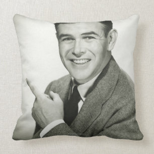 Businessman Pointing Throw Pillow