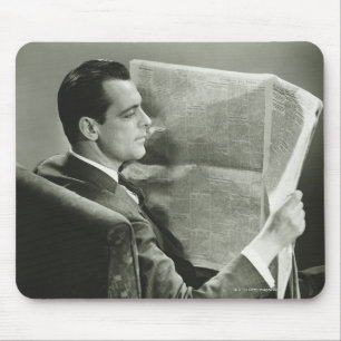 Businessman Reading the Newspaper Mouse Pad