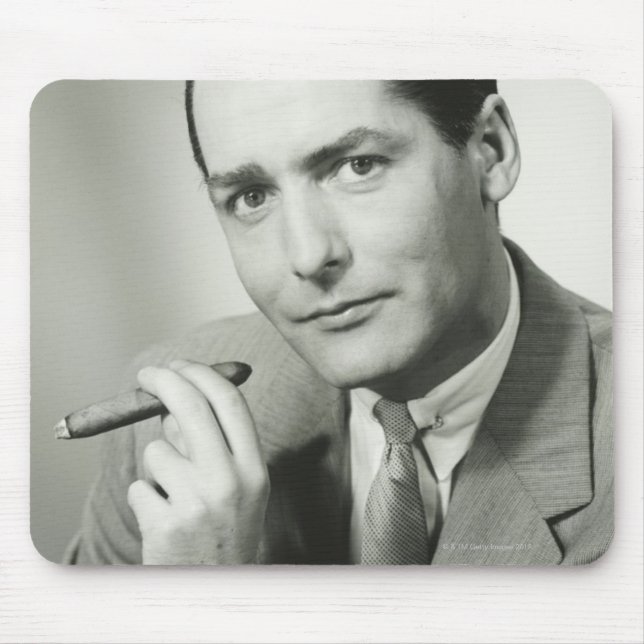 Businessman Smoking Cigar Mouse Pad (Front)