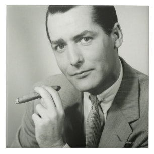 Businessman Smoking Cigar Tile