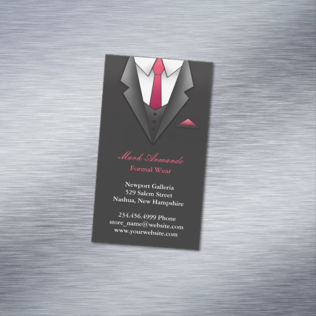 Businessman Suit Magnetic Business Card (In Situ)